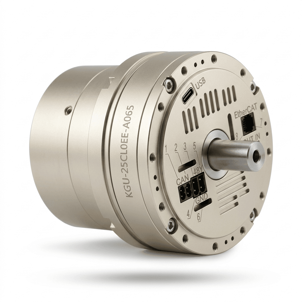 KGU modular hollow-shaft collaborative robot joint actuator with internal cable passage
