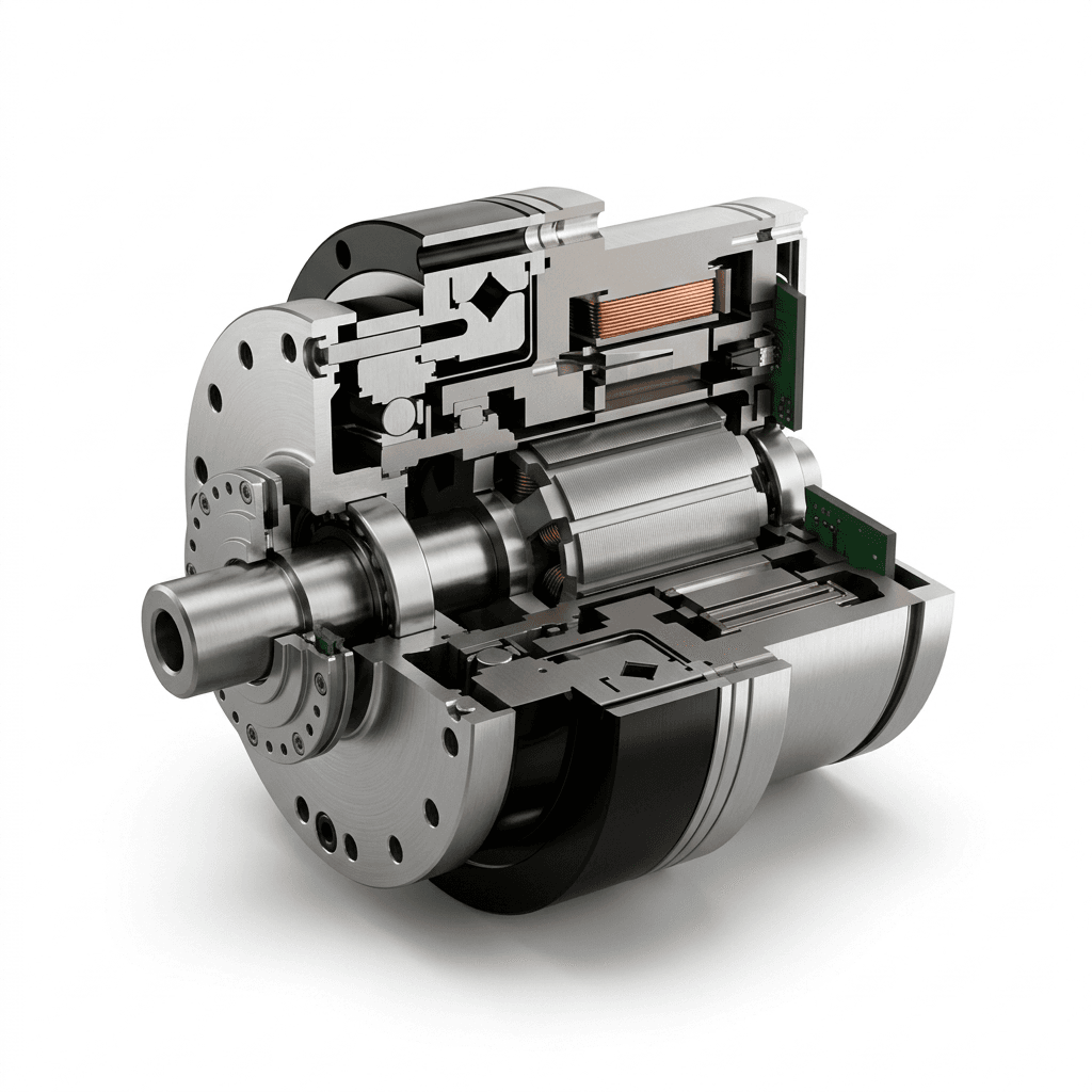 Compact integrated robotic joint actuator with dual absolute 19-bit optical encoders