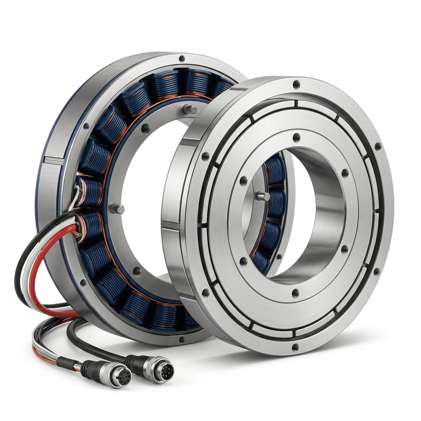 KMF direct-drive frameless torque motor stator and hollow rotor assembly