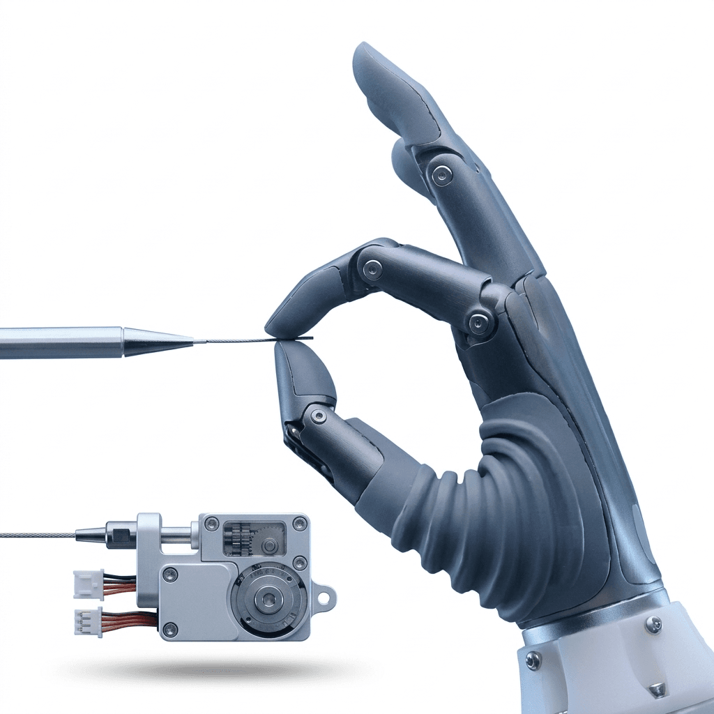 Bionic finger joint tendon-driven micro servo unit with high-resolution feedback